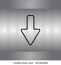 Arrow down line icon