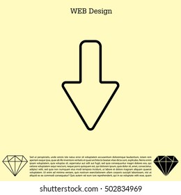 Arrow down line icon