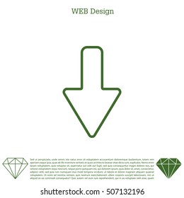 Arrow down line icon