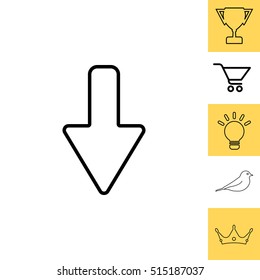 Arrow down line icon