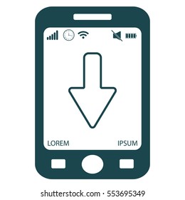 Arrow down line icon