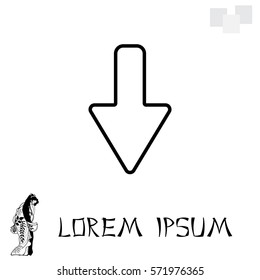 Arrow down line icon