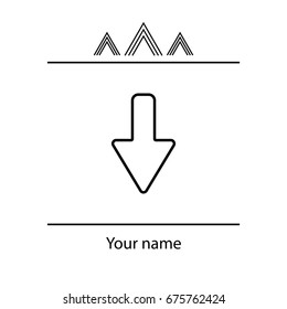 Arrow down line icon