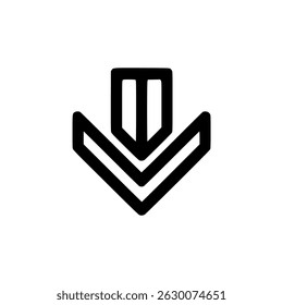 arrow down line minimalism logo vector illustration template design