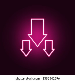 arrow to down neon icon. Elements of online and web set. Simple icon for websites, web design, mobile app, info graphics