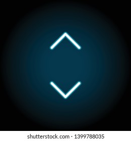 arrow, up and down neon icon. Simple thin line, outline vector of Arrow icons for UI and UX, website or mobile application on dark blue gradient background