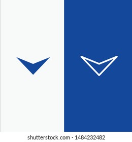 Arrow, Down, Next Line and Glyph Solid icon Blue banner Line and Glyph Solid icon Blue banner. Vector Icon Template background