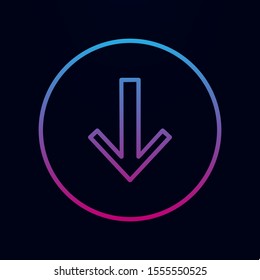 Arrow to down nolan icon. Simple thin line, outline vector of online and web icons for ui and ux, website or mobile application