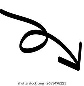 Arrow Down Pointer, Line Arrow