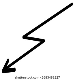 Ponteiro de seta para baixo, seta de linha