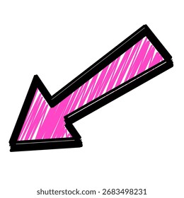 Arrow Down Pointer, Line Arrow