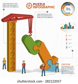 Arrow down puzzle design,info graphic design,clean vector