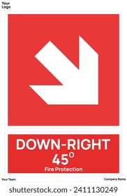 arrow down right fire protection signs symbols standard iso 7010