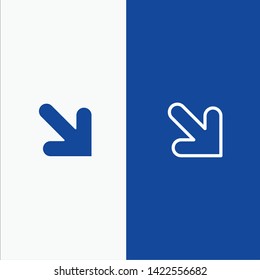 Arrow, Down, Right Line and Glyph Solid icon Blue banner Line and Glyph Solid icon Blue banner