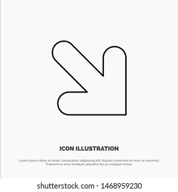Arrow, Down, Right Line Icon Vector. Vector Icon Template background