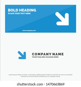 Arrow, Down, Right SOlid Icon Website Banner and Business Logo Template. Vector Icon Template background