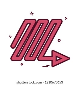 arrow down right ups icon vector design