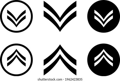 Icono de ajuste de flecha arriba y abajo en el vector de diseño de moda Eps 10