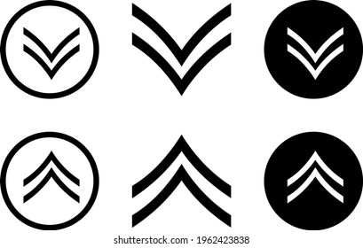 Arrow Up and Down Set Icon In Trendy Design Vector Eps 10