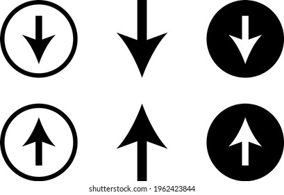 Arrow Up and Down Set Icon In Trendy Design Vector Eps 10