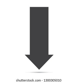 arrow down with shadow icon on white background. flat style. arrow down icon for your web site design, logo, app, UI. arrow symbol. arrow down black sign. 