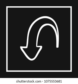 arrow down sign icon
