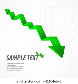 Arrow down sign. Text on white. Vector illustration. illustration