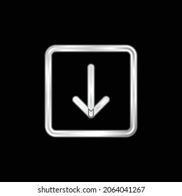 Icono metálico plateado de Arrow Down