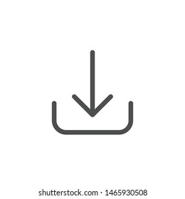 Arrow down social media icon isolated on white background. Download symbol modern, simple, vector, icon for website design, mobile app, ui. Vector Illustration