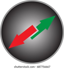 arrow up and down a stock trading concept, forex trading , investment 