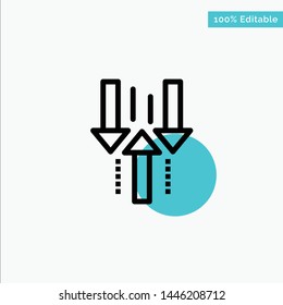 Arrow, Down, Up, Upload, Download turquoise highlight circle point Vector icon