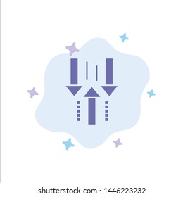 Arrow, Down, Up, Upload, Download Blue Icon on Abstract Cloud Background
