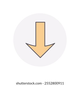 Arrow Down vector icon stock illustration