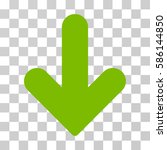 Arrow Down vector pictograph. Illustration style is flat iconic eco green symbol on a transparent background.