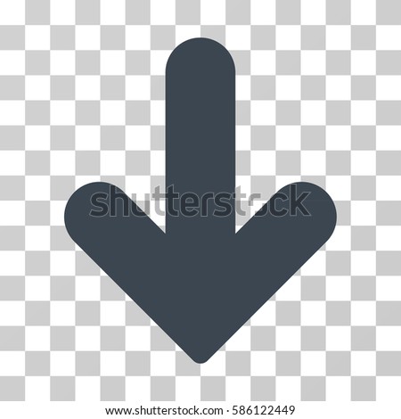 Arrow Down vector pictograph. Illustration style is flat iconic smooth blue symbol on a transparent background.