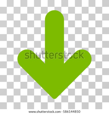 Arrow Down vector pictograph. Illustration style is flat iconic eco green symbol on a transparent background.