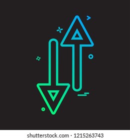arrow up down way icon vector design