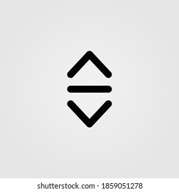 Arrow up and down for web and mobile navigation. Swipe up and down icon.