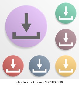 Arrow, download badge color set icon. Simple glyph, flat vector of arrows icons for ui and ux, website or mobile application