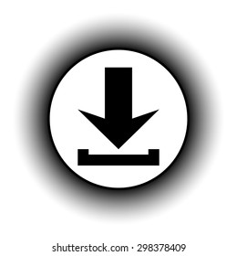 Arrow download button on white background. Vector illustration.