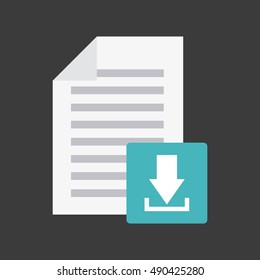 arrow download file icon vector illustration design