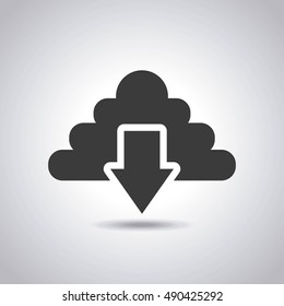 arrow download file icon vector illustration design