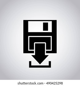 arrow download file icon vector illustration design