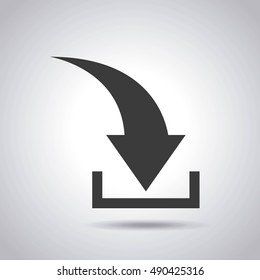 arrow download file icon vector illustration design