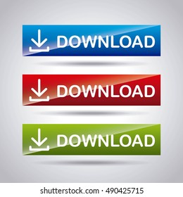 arrow download file icon vector illustration design