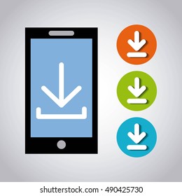 arrow download file icon vector illustration design