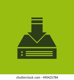 arrow download file icon vector illustration design