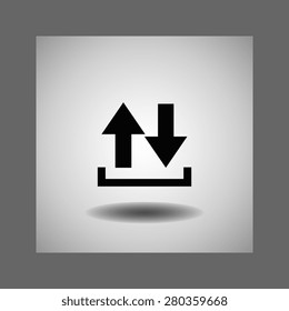 arrow and download icon, vector illustration. Flat design style