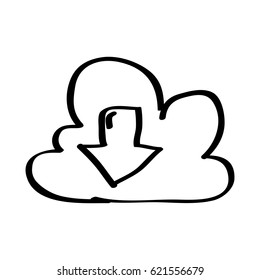 arrow download isolated icon