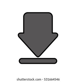 arrow download isolated icon vector illustration design